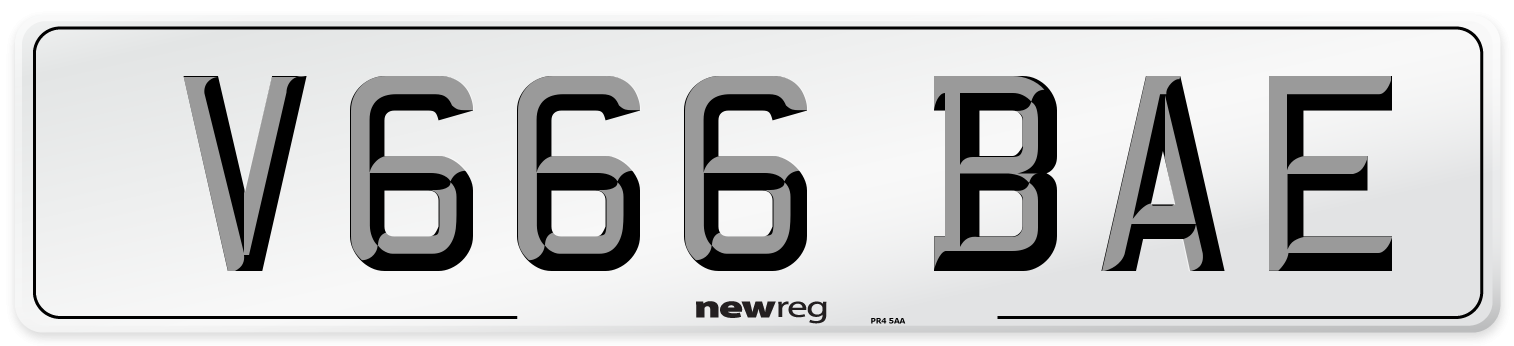 V666 BAE Number Plate from New Reg